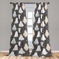 thumbnail image 4 of Ambesonne Halloween Curtains, Ghosts Fun Cats Print, Pair of 28"x95", Beige White Dark Taupe, 4 of 5