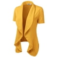 thumbnail image 2 of Doublju Women's Short Sleeve Open Front Draped Blazer, 2 of 4