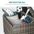 thumbnail image 5 of Dextrus 230 Gallon Wicker Deck Box, XL All-Weather Waterproof Outdoor Storage Box, Rattan Storage Bin - Gray, 5 of 9