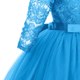 thumbnail image 5 of IDOPIP Flower Girls Long Lace Bridesmaid Dress 3/4 Sleeves Floor Length Wedding Party Princess Dress, 5 of 8