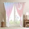 thumbnail image 4 of Erosebridal Moon Print Curtains & Drapes Glitter Stars Curtains, Zodiac Astrology Blackout Curtains Rainbow Gradient Living Room Curtains, Horoscopes Constellations Window Curtains, Pink, 4 of 6