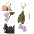 thumbnail image 2 of Unique Bargains 1 Pc Handbag Charm Flower Leaf Bag Charm Purple, 2 of 5