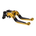 thumbnail image 1 of Palancas de freno y embrague cortas y largas para Yamaha YZF R1 15-22, palanca de freno ajustable de motocicleta, aleación de aluminio, cabeza dorada, mango negro, 1 of 1