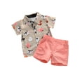 thumbnail image 5 of Bagilaanoe 2pcs Toddler Baby Boy Short Pants Set Short Sleeve Print Shirt Tops + Shorts 6M 12M 2T 3T 4T 5T Kids Casual Summer Outfits, 5 of 8