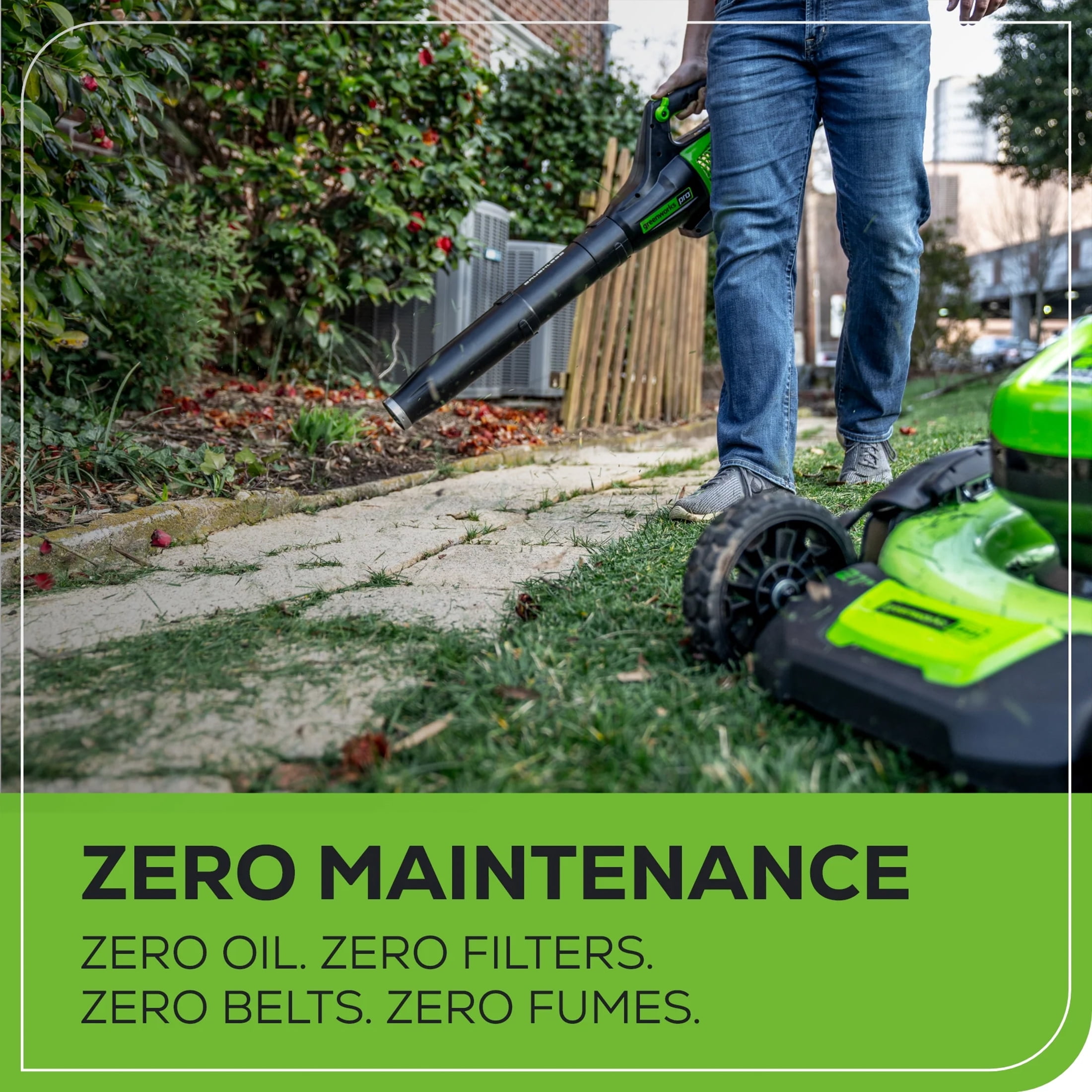 Greenworks 60V 450 CFM at 125 Mph Cordless Leaf Blower with 2.0Ah Battery & Charger 2414402