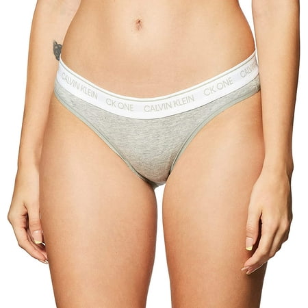 Calvin Klein Womens Ck One Cotton Bikini Panty Grey Heather Large