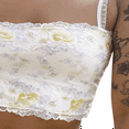 thumbnail image 2 of EIMELI Femmes Dentelle Cami Tops Été Spaghetti Sangle Cou Carré Imprimé Floral Camisole, 2 of 7