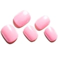 thumbnail image 2 of Press on Nails Extra Short Squoval, Spring Summer Handmade Pale Pink Chrome Gel Glue on Nails, 24Pcs Glazed Donut Glossy Round Fake Nails Acrylic False Nails Kits for Women Gift B3-Pale Pink 0.03, 2 of 4