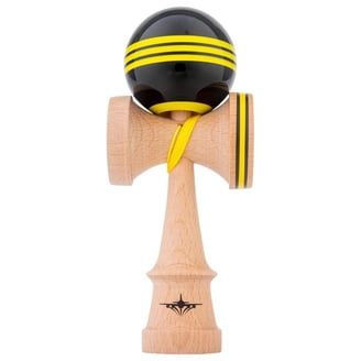 Kendama, Triple Stripe Jet Shape Kendama, Black Teal Beech Wood