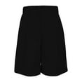 thumbnail image 5 of Clearance Sale! Women's High Waist Wide Leg Bermuda Shorts Casual Knee Length Shorts With Pockets Elastic Waist Summer Wear Stretchy Fit Black L Size, 5 of 5
