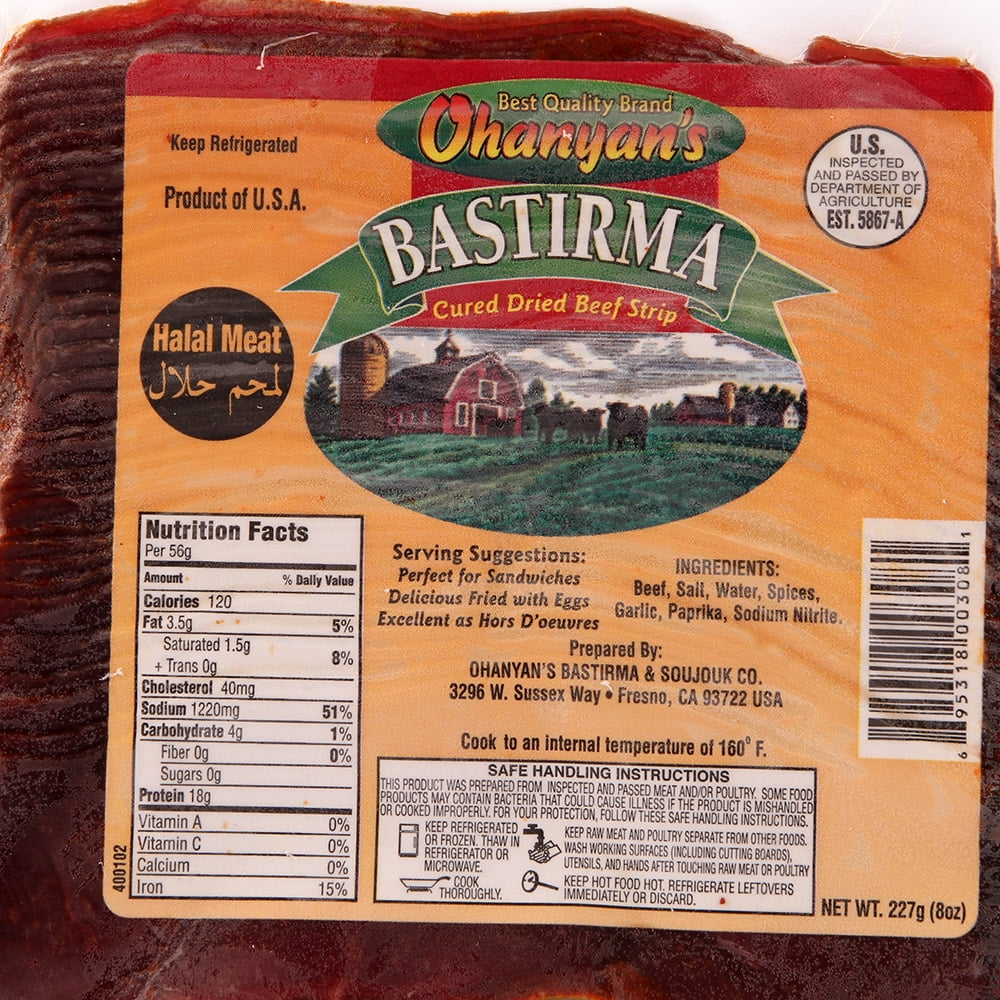 Ohanyan's Fatty Cured Beef 8oz (Sliced Basterma - Pastirma)