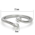 thumbnail image 2 of Luxe Jewelry Designs Women's Stainless Steel Cuff Ring with Cubic Zirconia - Size 8 (Pack of 2), 2 of 4