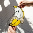 thumbnail image 4 of Clearance! Handmade Cat In Banana Stained Glass Suncather Whether As a Backpack Decoration Or Interior Decoration It Can Showcase Personalized Style and Become a Small Highlight In Daily Lif, 4 of 9