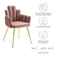 thumbnail image 3 of Side Dining Chair, Set of 2, Pink Gold, Velvet, Modern Contemporary, Mid Century Kitchen Room Cafe Bistro Restaurant Hospitality, 3 of 9