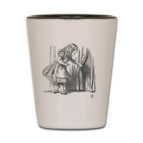CafePress - Drink Me Vintage Alice In Wonderland Em - White/Black Shot Glass, Unique and Funny Shot Glass