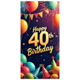 thumbnail image 3 of LUUFILx Golden Birthday Celebration, Happy 40th Birthday Backdrop Banner with Balloons and Stars for Party Supplies Decorations Photography Background Event Party, 3 of 8