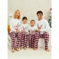 thumbnail image 2 of Sunisery Christmas Family Matching Pajamas Clothes Outfits for Couples Dog Owner Long Sleeve T-Shirt + Plaid Trouser Elk Xmas Pjs, 2 of 7