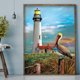 thumbnail image 3 of Cuadros Decorativos Cuadro de taladro redondo completo de faro frente a la playa de pintura de diamante (A3799) Tmvgtek embutido en tela, 3 of 7