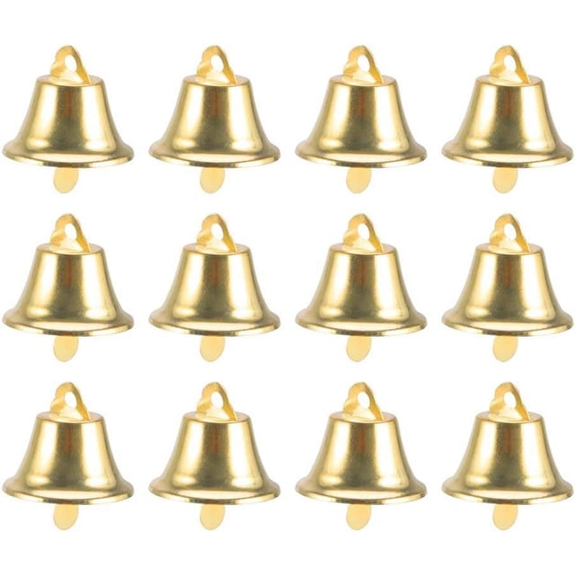 120 campanas navideñas colgantes de 16 mm, mini campanas navideñas decorativas (doradas)