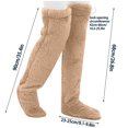 thumbnail image 3 of Rciityk Women Knee High Fuzzy Socks Winter Leg Plush Warm Thick Floor Socks Solid Over Knee Long Tube Socks Home Sleeping Socks, 3 of 8