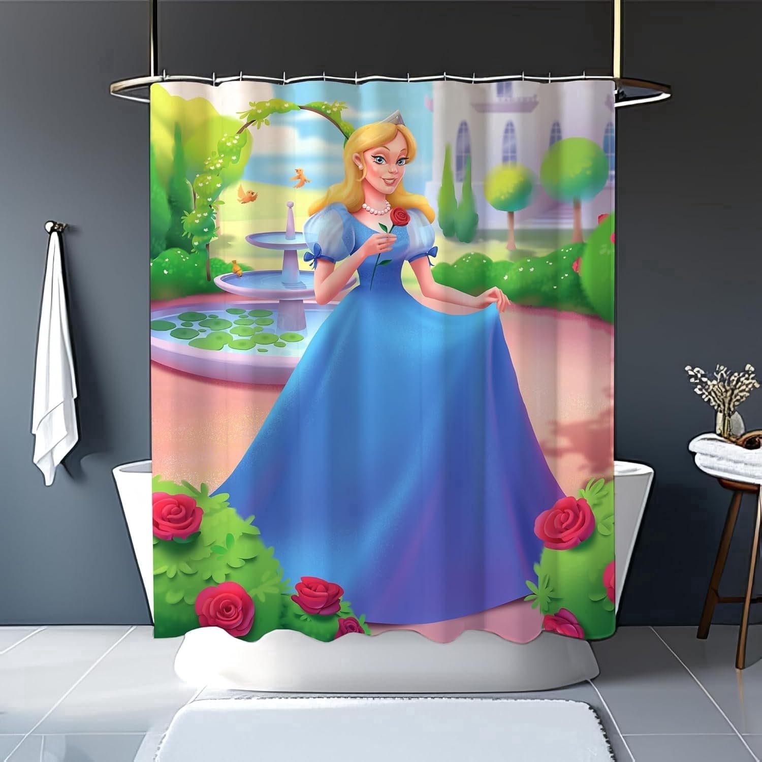 Da Brigh Shower Curtain with 12 Hooks Princess
