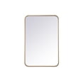 thumbnail image 1 of Elegant Lighting MR802030BR 20 x 30 in. Soft Corner Metal Rectangular Mirror, Brass, 1 of 4