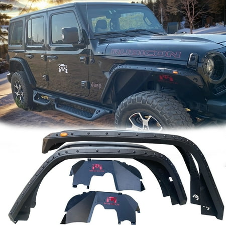 MTNTOPCN Fender Flares for Jeep Wrangler JL/JLU 2018-2026 Desert Viper Blade Design 5 Inch