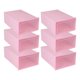 thumbnail image 2 of 6-Piece Candy Color Shoe Box, Transparent Plastic Shoe Storage Pink, 2 of 4