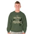 thumbnail image 5 of Fishing Funny Happy Angler Fishermens Men's Crewneck Sweatshirt Brisco Brands X, 5 of 6