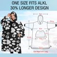 thumbnail image 4 of Oversized Wearable Blanket Hoodie,Black Paw Sherpa Blanket Hoodie with Super Pockets,Super Warm Fuzzy Pullover for Women & Men, 4 of 6