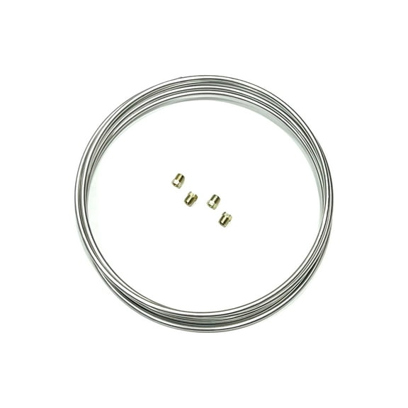 The Stop Shop Stainless Steel Fuel Line Coil Roll 5/16 Inch,16 Feet With 4 Steel SAE 5/16" Fittings Included, Made in USA