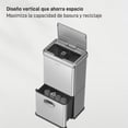 thumbnail image 4 of EKO clásico - cubeta de basura con sensor de movimiento de 50 litros/13.2 galones, doble compartimento de 32 litros + 18 litros, cubeta de basura automático sin contacto y reciclaje con tapa para, 4 of 5