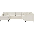 thumbnail image 4 of Modern U-Shaped Sectional Sofa 115.7" Corner Sectional Living Room Couch Oversized Sectional with with Built-in Cup Holders, Storage Space and USB Ports for Living Room, 4 of 8