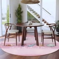 thumbnail image 3 of Round Rug 6Ft Washable Non-Slip, Pink Summer Coastal Circle Area Rugs for Living Room Bedroom, Modern Ocean Waves Starfish Shell Indoor Floor Mats Carpet Runner for Home Decor Aesthetic, 3 of 8