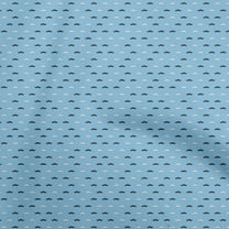 oneOone Cotton Cambric Medium Blue Fabric Conversational Moustache Diy Clothing Quilting Fabric Print Fabric By Yard 42 Inch Wide
