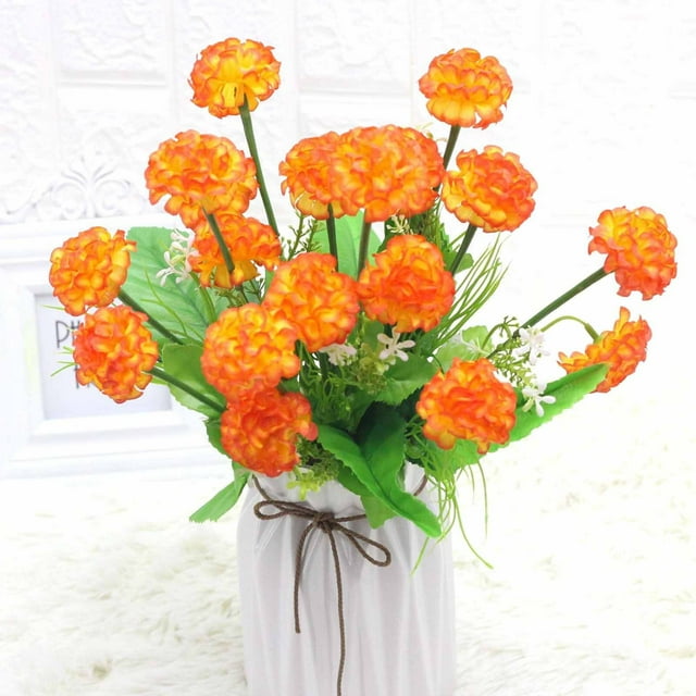 Artificial Flowers Home Decor, Plastic Fake Flowers, Durable, Easy Clean, for Living Room, Office Desk, Wedding Event, 12-piece Set, Vibrant Color, Synthetic Flowers, Decorative Bouquets