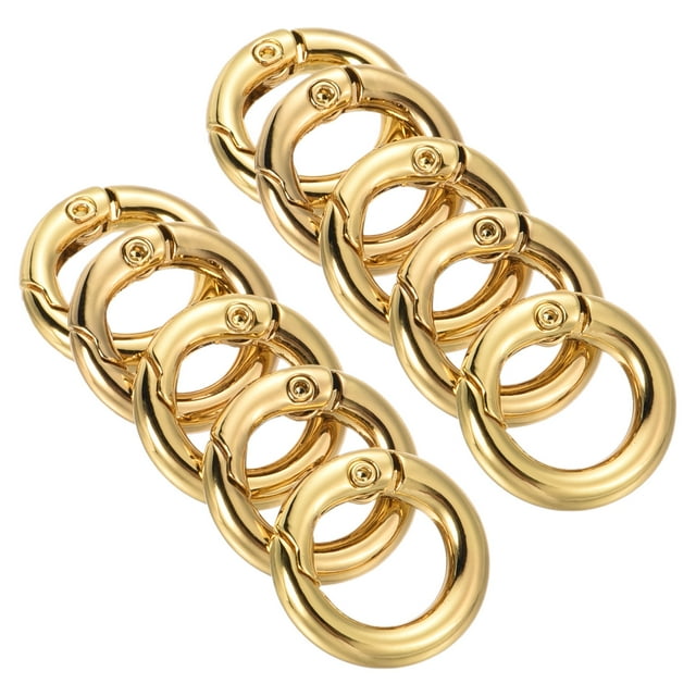 Unique Bargains Gold Zinc Alloy Spring Gate O Ring Snap Clip Buckle 10 Pack