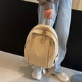 thumbnail image 3 of Mochila coreana para estudiantes universitarios, para hombre y mujer, ligera, de color liso, para deportes al aire libre, resistente al agua y con compartimento para portátil, ideal para la, 3 of 8
