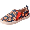 thumbnail image 3 of Womens Halloween Print Slip On Canvas Shoes Round Toe Flat Low Top Holiday Casual Walking Loafers Orange 37, 3 of 7