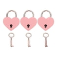thumbnail image 1 of 3 Sets Heart Shaped Small Padlock Keyed Mini Love Locks for Storage Box Diary Book, 1 of 8