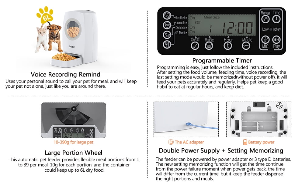 Homdox automatic outlet pet feeder