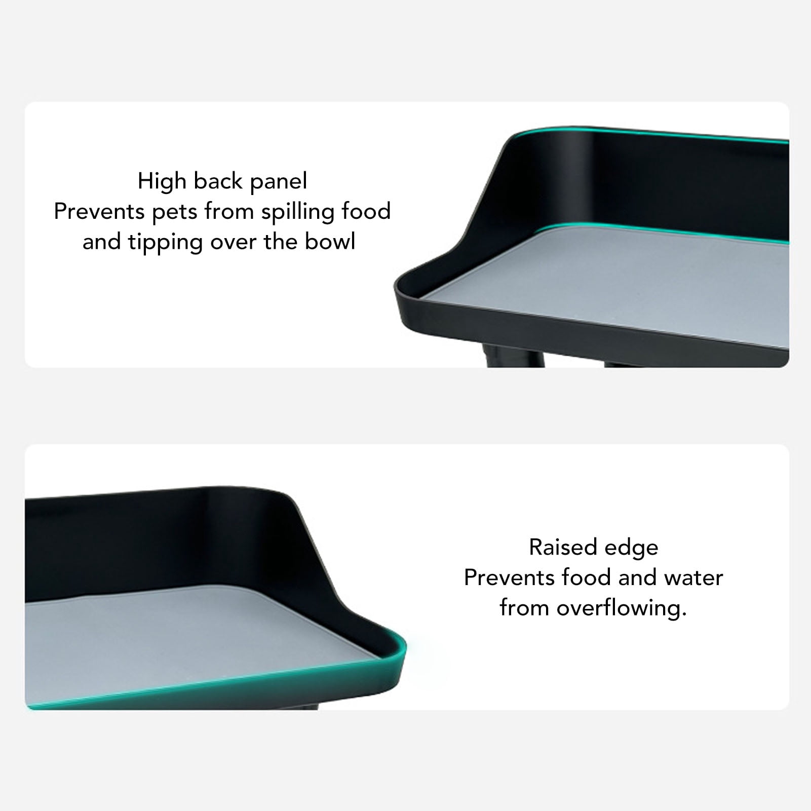 M Buder Adjustable Elevated Pet Bowl Stand for Dogs & Cats, Anti-Tip Lifting Food and Water Feeding Station Table with Silicone Mat, Neck Protection Design, Length 16.93 in / 43 cm, Medium & Large