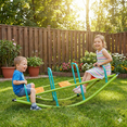 thumbnail image 2 of TENGDA Green Kids Seesaw Steel Frame HDPE Rocker Play Equipment Outdoor Teeter Totter for Ages 3+, 2 of 8