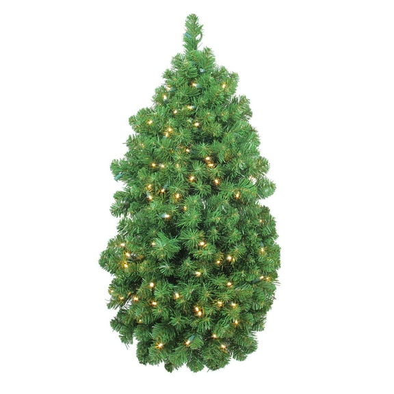 36" Pre-Lit Pine Artificial Christmas Column Swag - Warm White LED Lights
