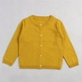 thumbnail image 2 of YOUYEDIAN Kids Baby Girls Cardigan Sweater Button Down Long Sleeve Crewneck Cotton Sweater Uniform Cardigan Kids Knit Sweater Outerwear for Girls and Boys Ginger 9-10 Years, 2 of 3