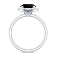 thumbnail image 2 of Rosec Jewels Classic Lab Grown Black Diamond Ring Engagement for Women (8 mm, AAAA Grade) - Black White Diamond Statement Ring, 925 Sterling Silver, US 4.00, 2 of 8
