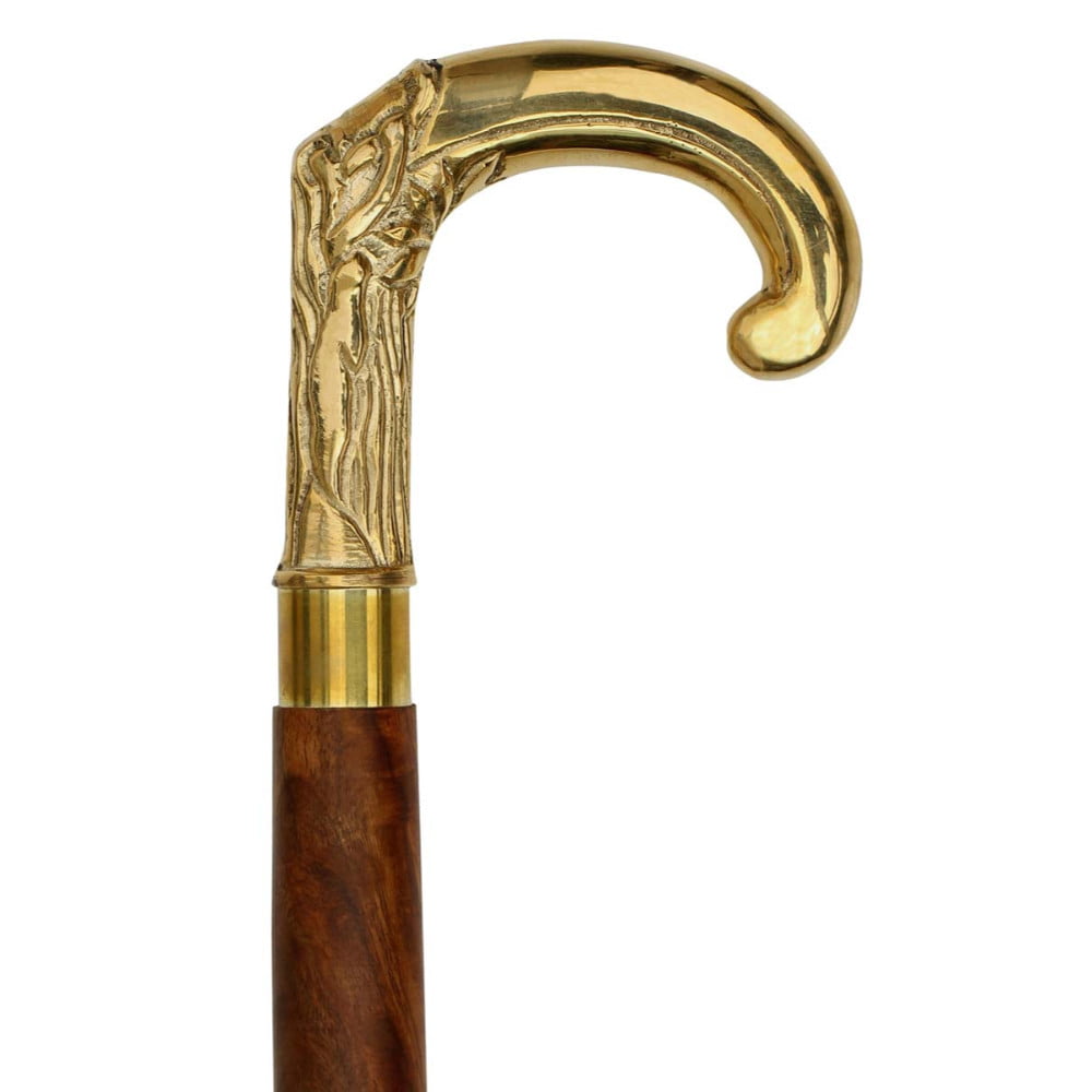 Brass head design Handle Vintage Handmade Style Wooden Walking Stick Shaft Cane