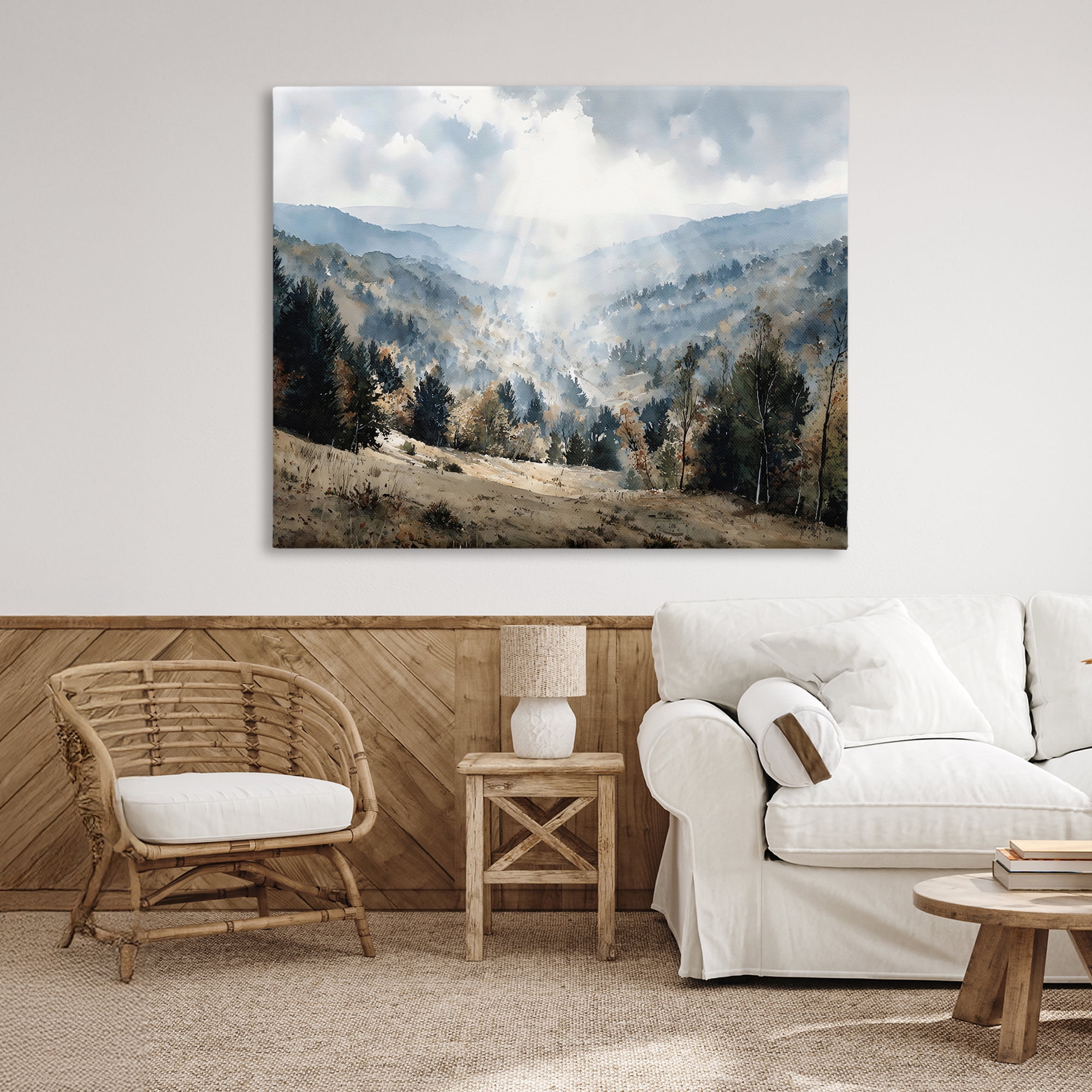 Stupell Industries Sunlit Fall Valley Beams Canvas Wall Art, design by Franklyn Gregory