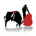 thumbnail image 3 of Spanish Duvet Cover Set Queen Size, Bullfighter in Action Arena Matador Historical Sports Latin Culture, Decorative 3 Piece Bedding Set with 2 Pillow Shams, Black Vermilion Yellow, by Ambesonne, 3 of 3