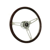1965-1967 Ford Mustang; VSW 6 Bolt Deluxe Rivetted Espresso Stained Wood Steering Wheel Kit, Running Pony Emblem